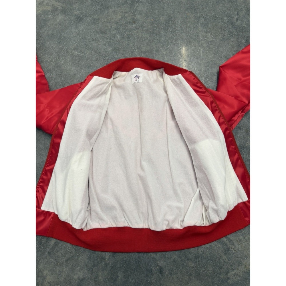 Vintage 1983 Tee Jays Satin Bomber Alabama On Tour Jacket Large Red Band Concert - Picture 7 of 7
